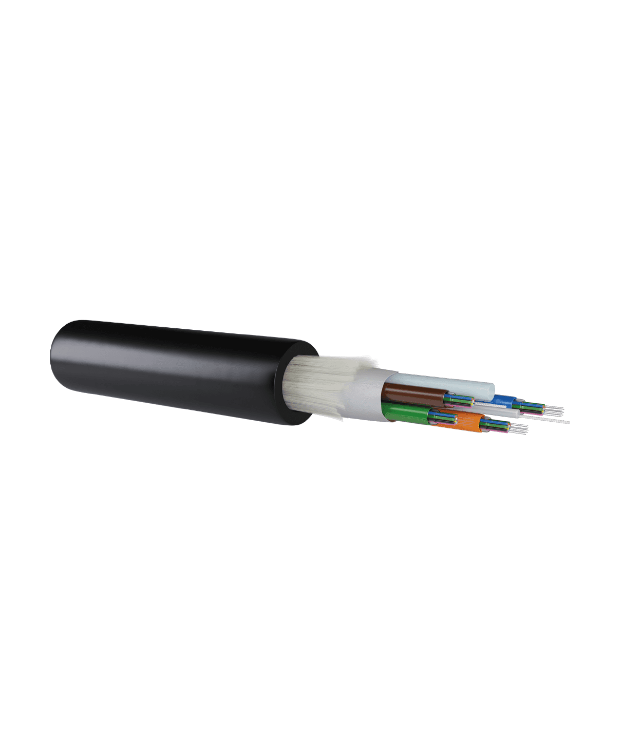 Cable Multi-Tubo de Fibras Holgadas con Armado Dieléctrico de Fibras de Vidrio 5000N – PE